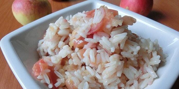 arroz con manzana para dieta